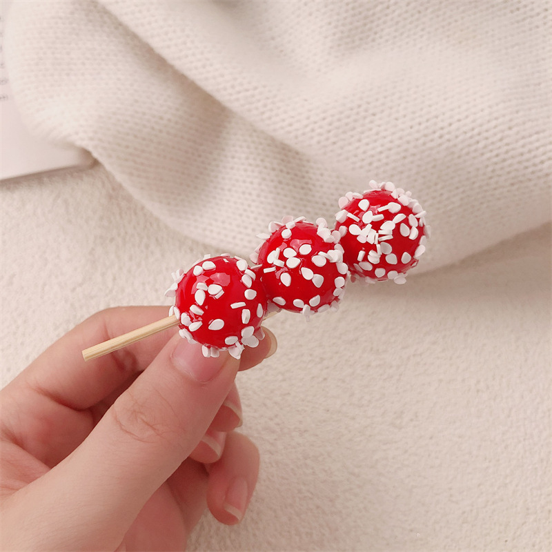 Fun and creative simulated sugar-coated haws hair clips, cute girls, super sweet hawthorn string headwear, high-end hair accessories pic 13
