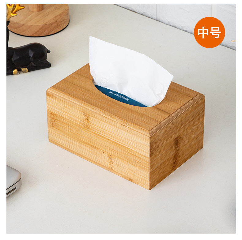 现货竹制收纳盒实木纸巾盒家用多用途抽纸盒现代简约桌面纸巾收纳详情11