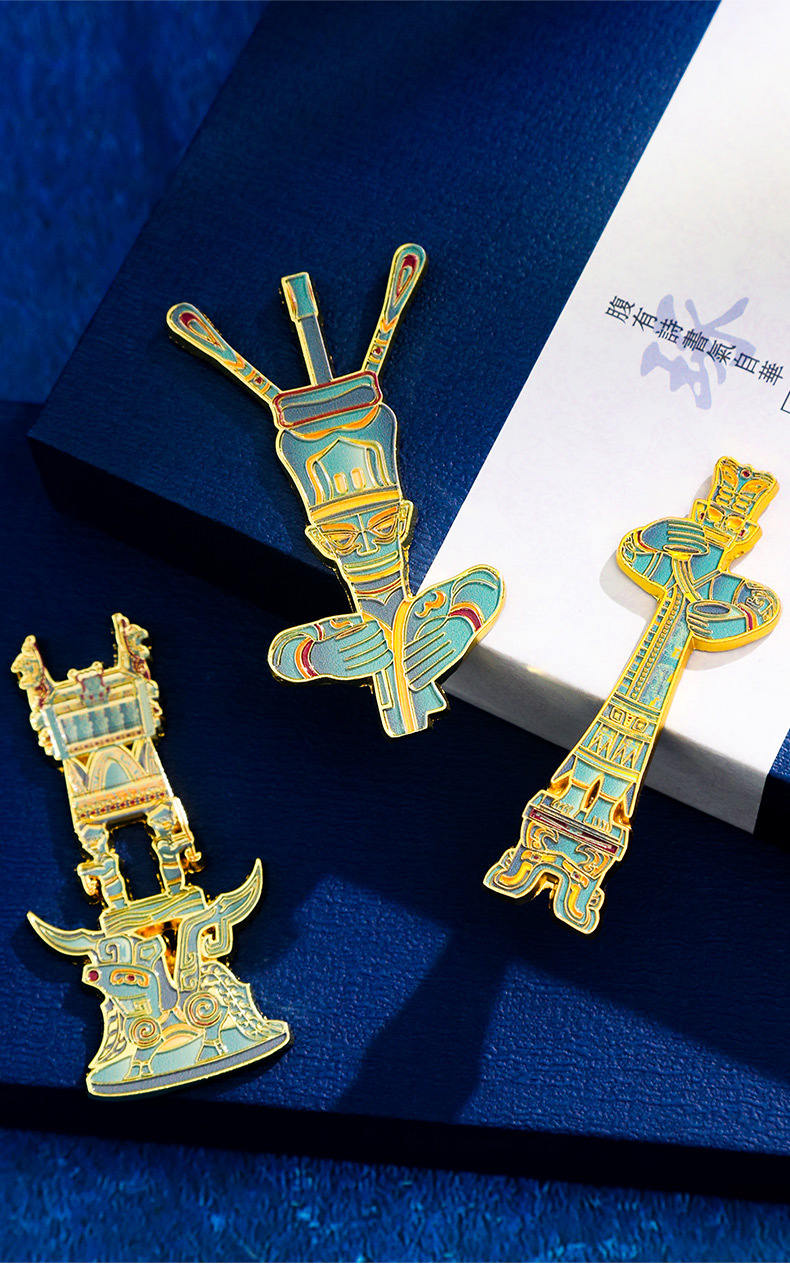Sanxingdui Cultural and creative decorative items, new refrigerator stickers, souvenirs, magnetic stickers, bronze standing figures, New Year decorative gifts pic 13