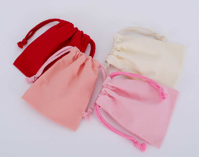 Wholesale and in-stock white drawstring cotton drawstring bags, blank eco-friendly gift packaging, storage canvas drawstring bags pic 20