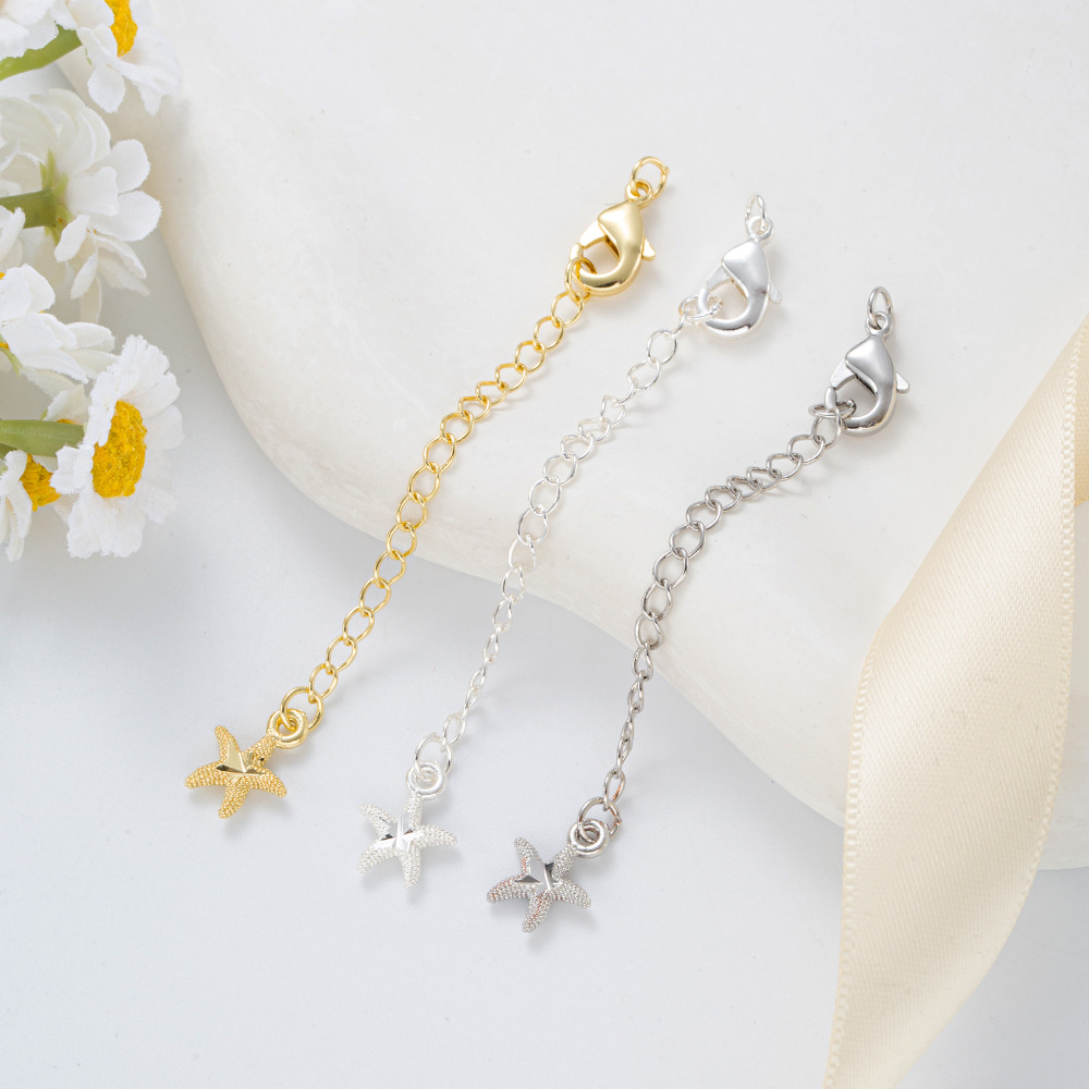 Engraved copper pendant plated with 18K real gold, lobster buckle, extension chain, 14K gold-plated tail chain, diy handmade necklace tail chain pic 14