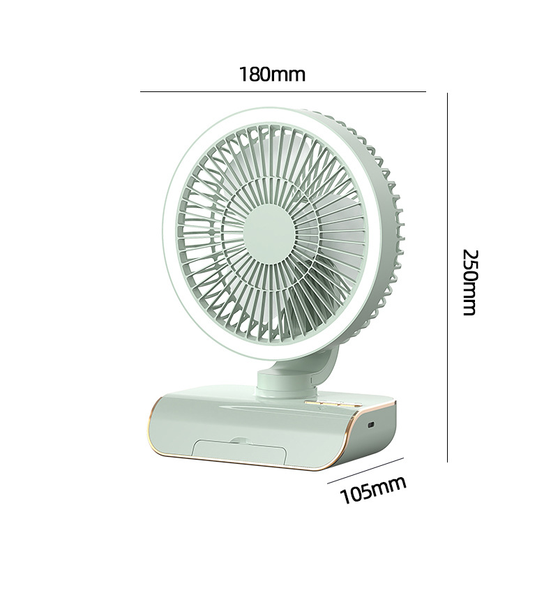 桌面风扇台式无线挂壁摇头风扇户外吊挂风扇充电跨境小夜灯风扇详情19