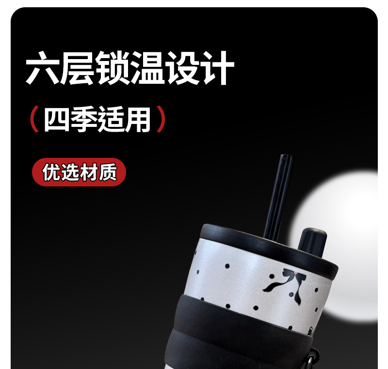 新款不锈钢咖啡杯提绳吸管杯小清新图案女生高颜值保温杯便携水杯详情4