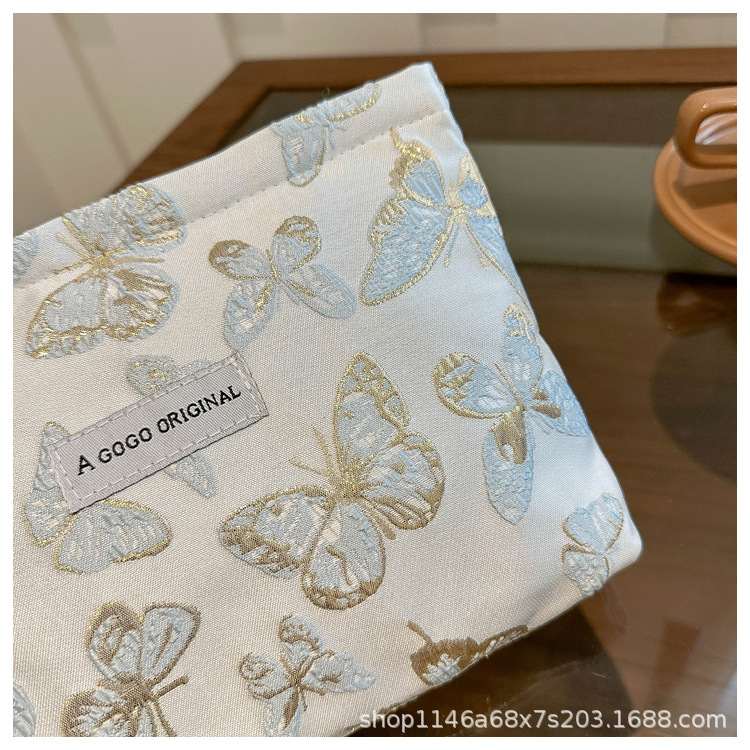 跨境蝴蝶化妆包小清新便携护肤品收纳袋旅行洗漱包帆布方包手拿包详情17