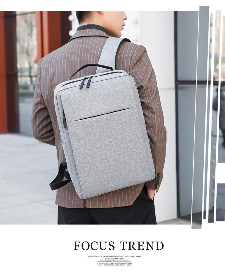 跨境大容量17寸双肩电脑包可定制高级感商务通勤旅行背包电脑包详情9