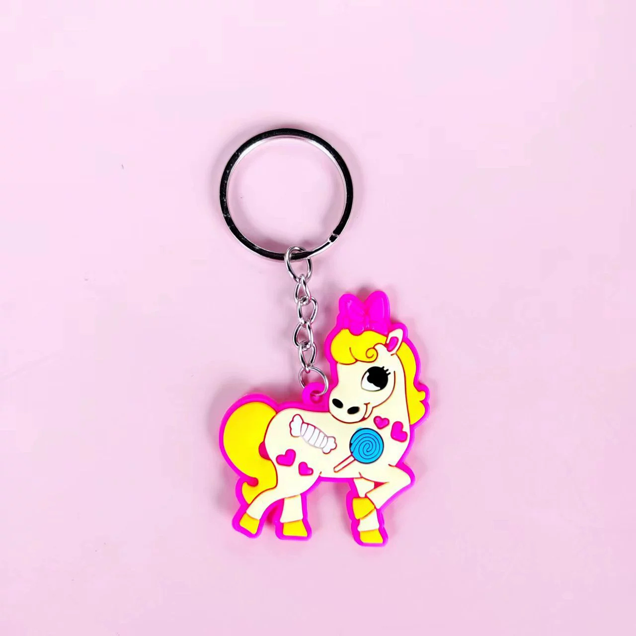 跨境新款亚马逊欧美独角兽钥匙扣派对礼品儿童饰品PVC软胶钥匙链详情7