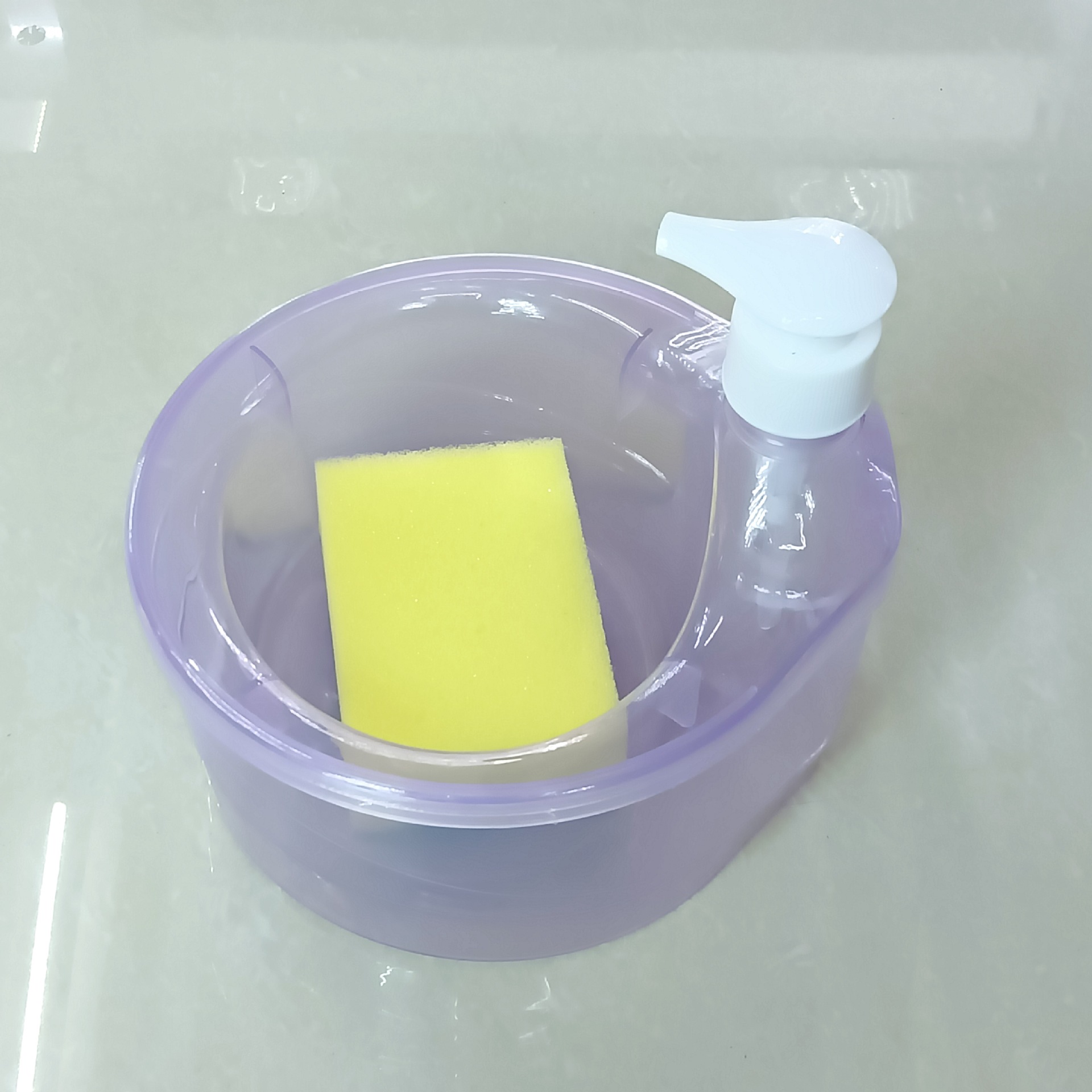 跨境厨房清洁洗洁精加液器按压自动皂液器出液盒洗碗刷组合给皂器详情11