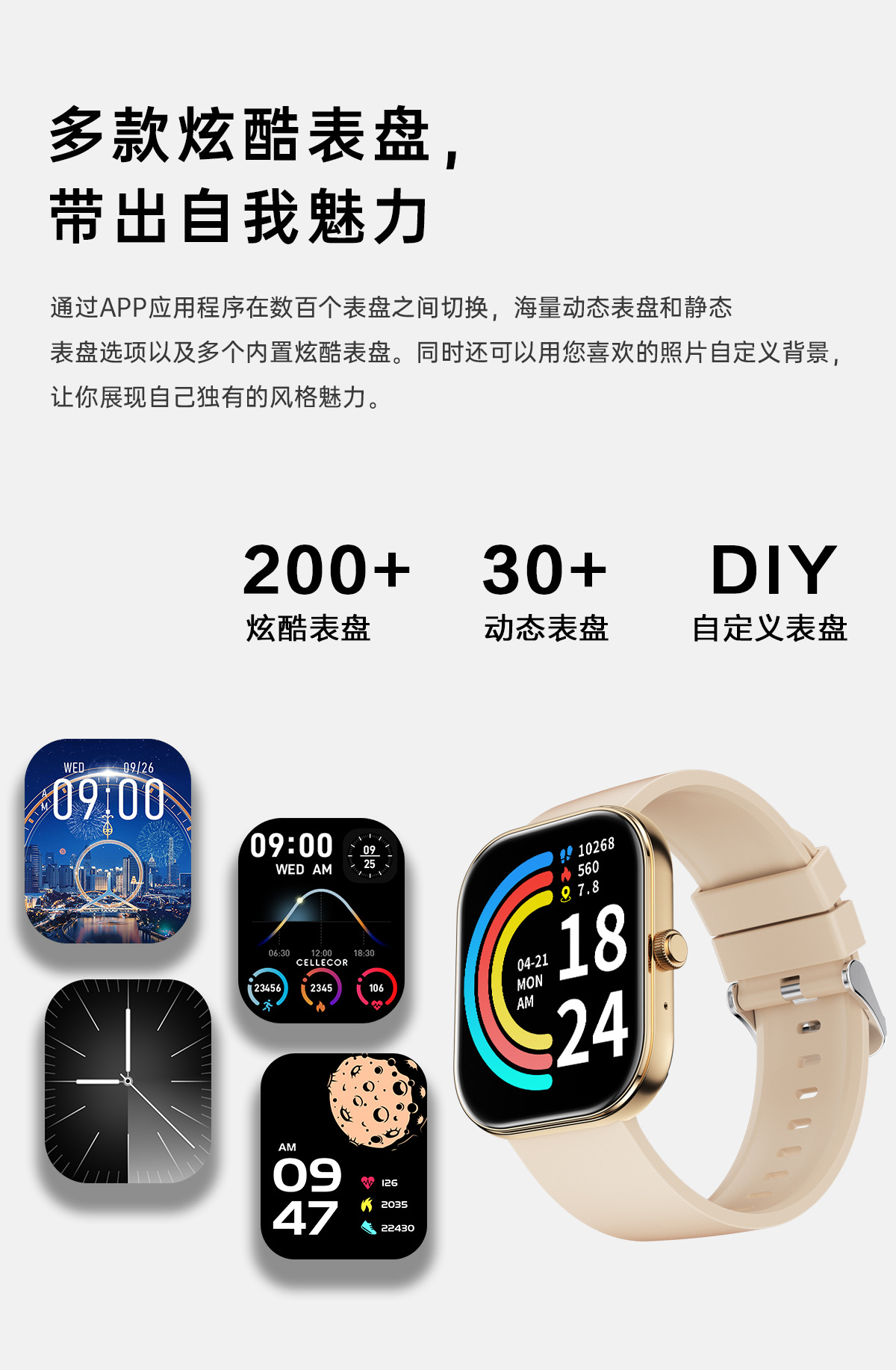 智能手表多功能运动计步成人防水手表跨境女生健康监测蓝牙通话详情5