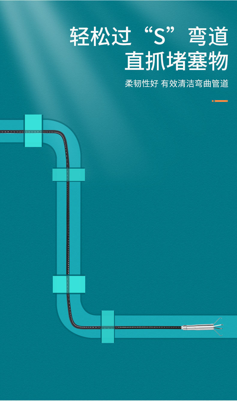管道四爪钩疏通器下水道马桶工具手动厕所抓头发清理堵塞家用详情9