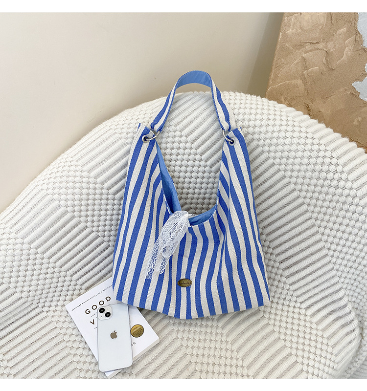 自制夏季大容量刺绣帆布包ins风简约字母通勤百搭纯棉单肩包详情22