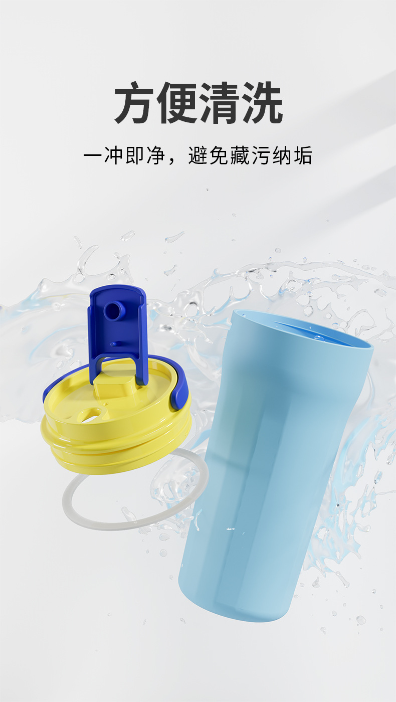 跨境儿童家用高颜值塑料杯子便携式户外运动手提水杯直饮杯耐高温详情7