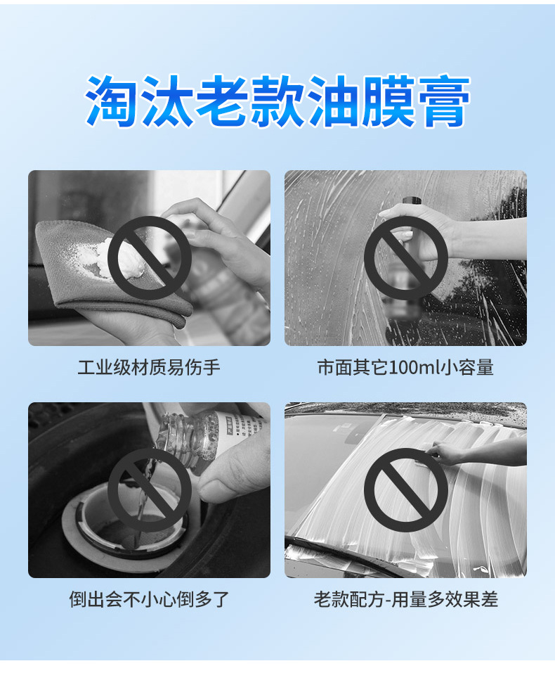 汽车用品玻璃油膜去除剂前挡风玻璃清洁剂车窗天窗顽固油膜清洗剂详情8