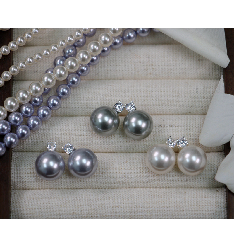 2024 Little Sweet Potato, Australian White, True Hemp, Lavender 5A, Zircon, Princess Diana, Shi Family Pearl 925, Pure silver Stud earrings, perfectly round pic 11