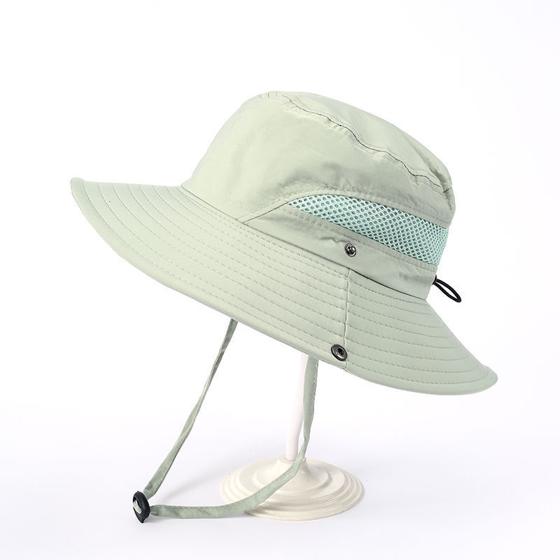 Best-selling solid-color glossy fisherman hats, parent-child style, large-brimmed sunshade, quick-drying, waterproof fabric mountaineering hats, and adult hats in foreign trade pic 4