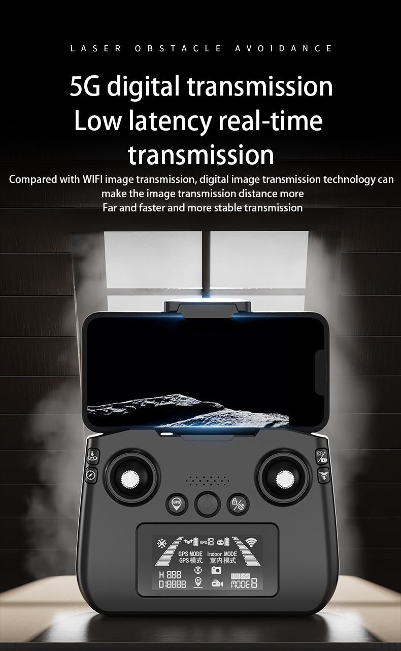 Cross-border unmanned aerial vehicle three-axis gimbal GPS positioning automatic return, brushless high-definition aerial photography, laser obstacle avoidance remote control screen pic 23