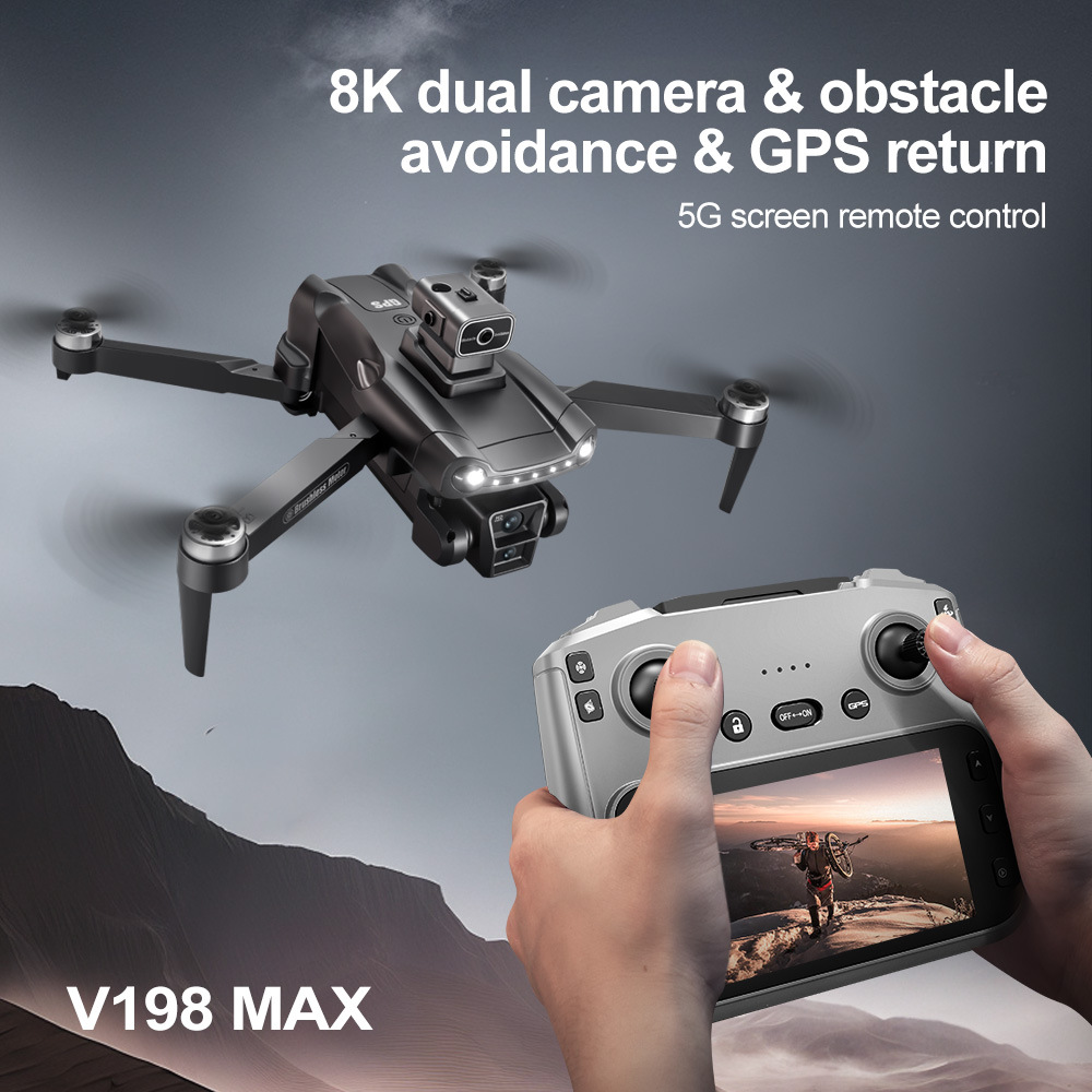 Cross-border new product V198MAX brushless GPS return with screen high-definition aerial photography obstacle avoidance drone, foreign trade remote control aircraft pic 5