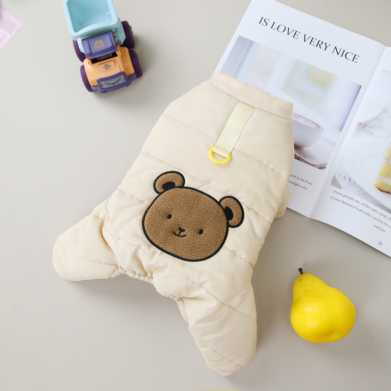 2022新款秋冬保暖可爱乖乖熊四腿棉衣现货跨境直发中小型猫狗服饰详情4