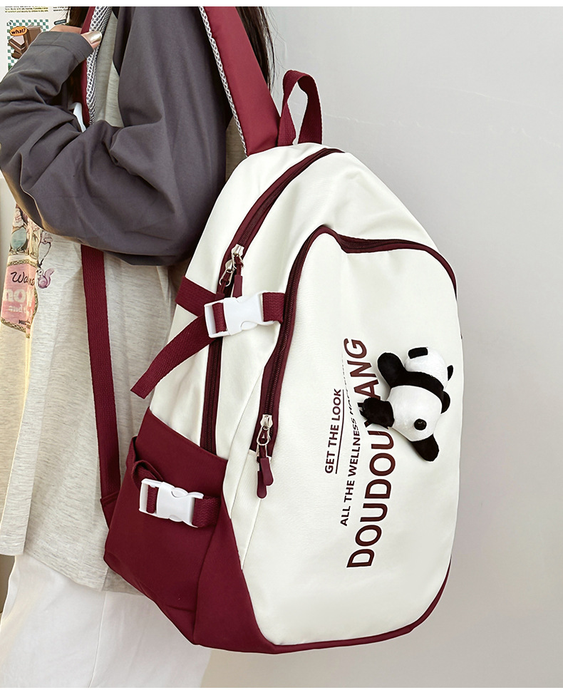 新款时尚休闲书包少女中学生双肩包高颜值大容量情侣双肩电脑包详情13