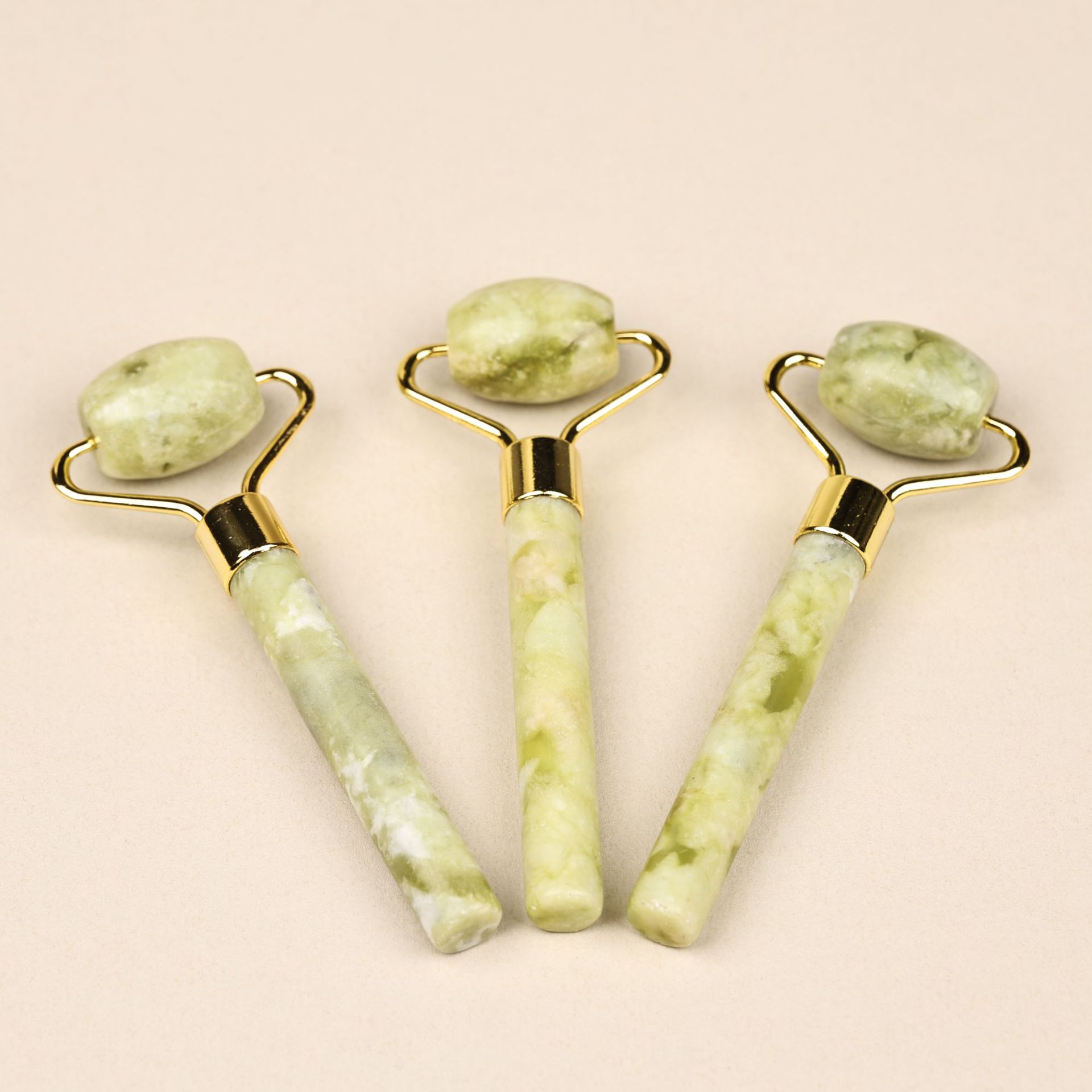 厂家直供天然岫玉美容器单头玉石按摩滚轮脸部面部眼部玉推岫岩玉详情11