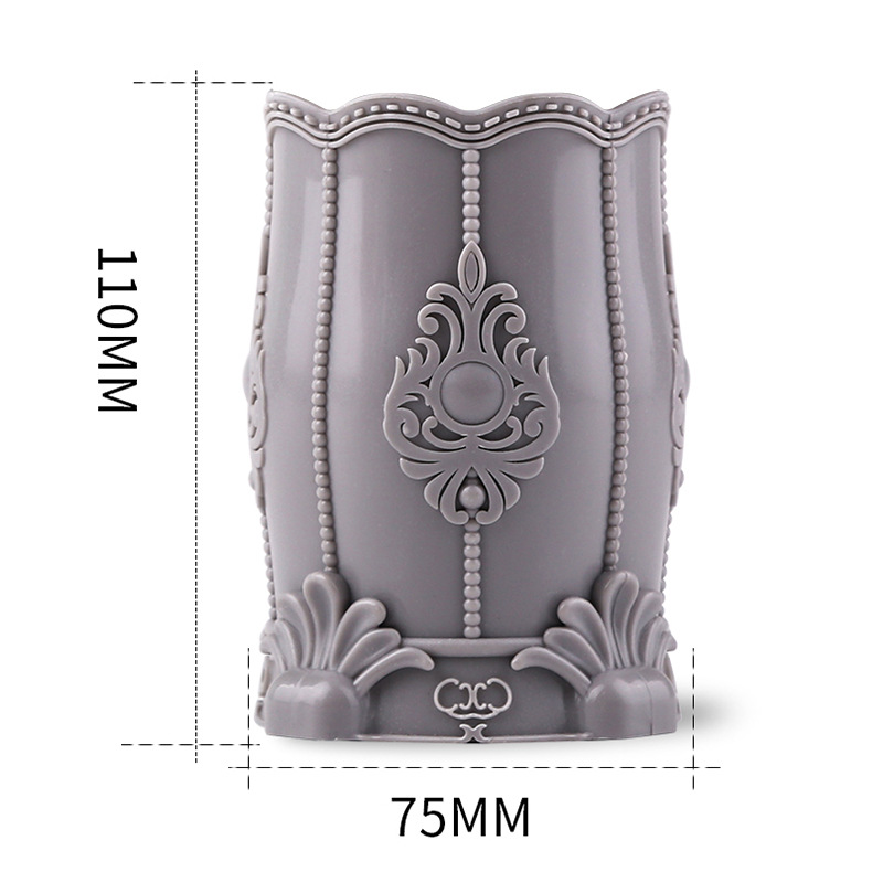 定制圆形PU皮革亮片化妆工具收纳桶防尘笔筒印刷logo日用百货收纳用品详情13