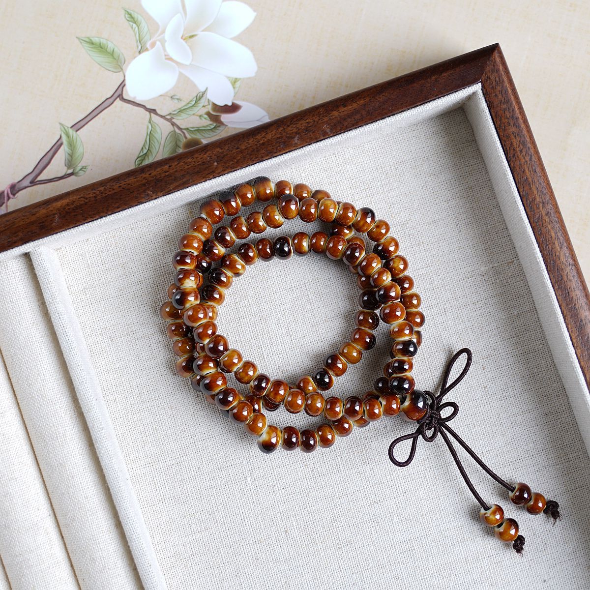 New Chinese-style playing three-circle stacked 108-bead Jingdezhen ceramic bracelet jewelry for women wholesale, ethnic style bracelet for women pic 11