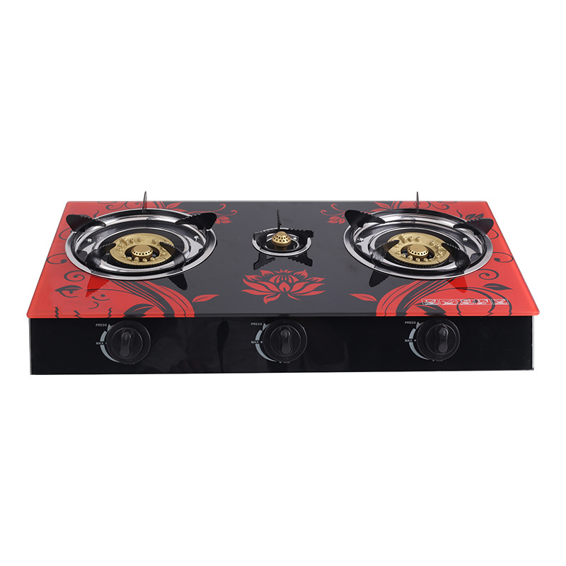ATLAS European-style three-burner gas stove with tempered glass panel, high-intensity flame stove, liquefied gas household stove, for export only pic 9