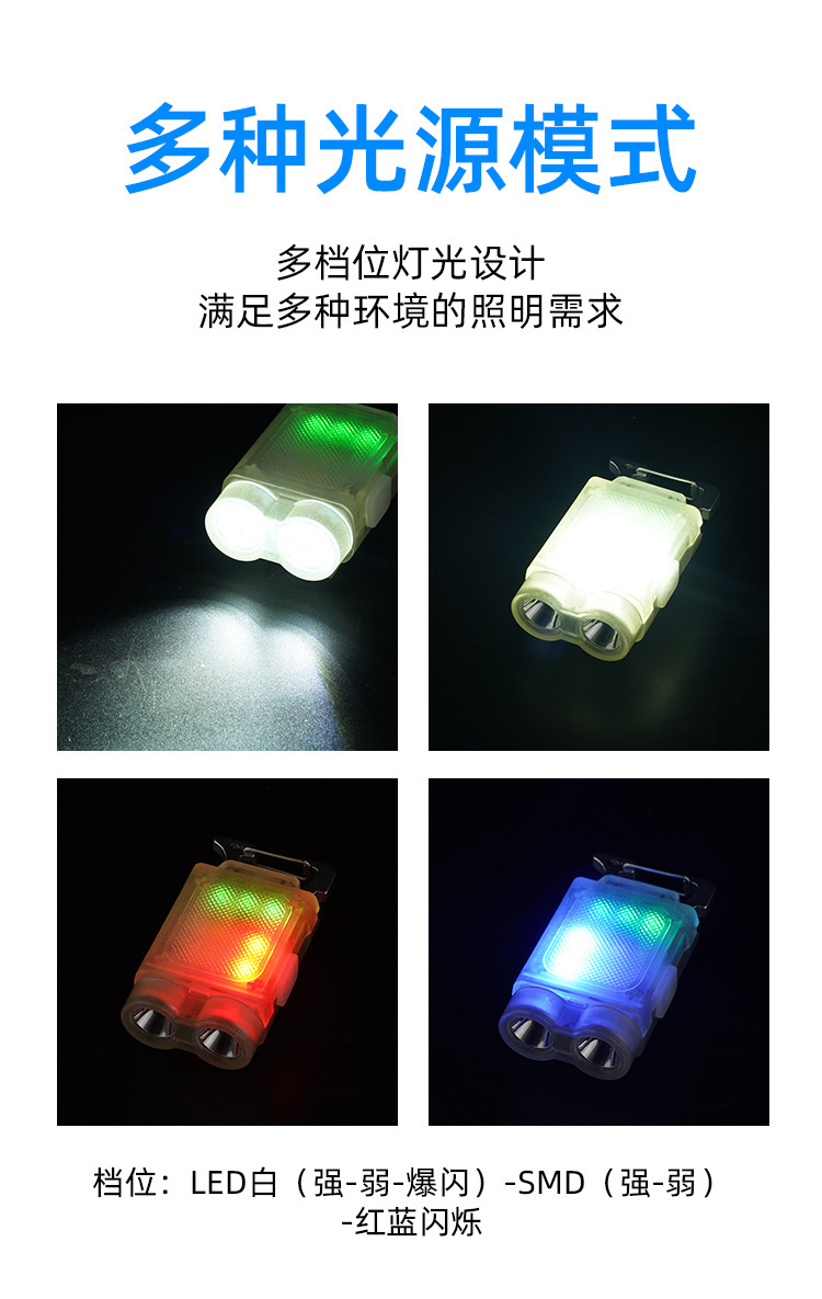 New cross-border keychain, multi-functional cap clip, night fishing headlight, outdoor strong light, long battery life, portable mini flashlight pic 4