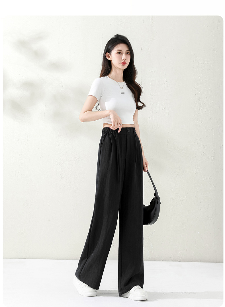百搭天丝亚麻裤子女时尚百搭堆堆裤垂感显高显瘦裤子25年夏季新品详情20