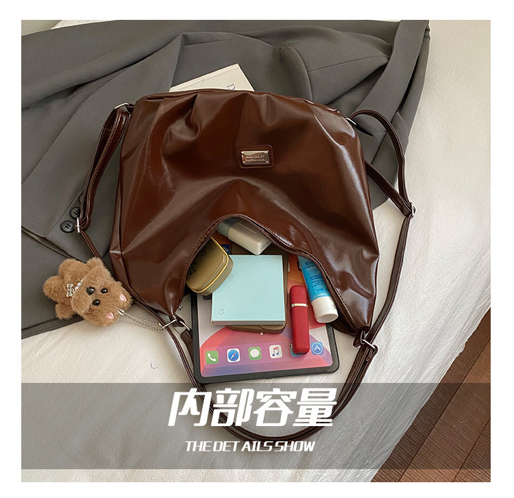 跨境复古包包女大容量百搭单肩包简约通勤托特包单肩斜挎包手提袋手拎包皮质包包详情2