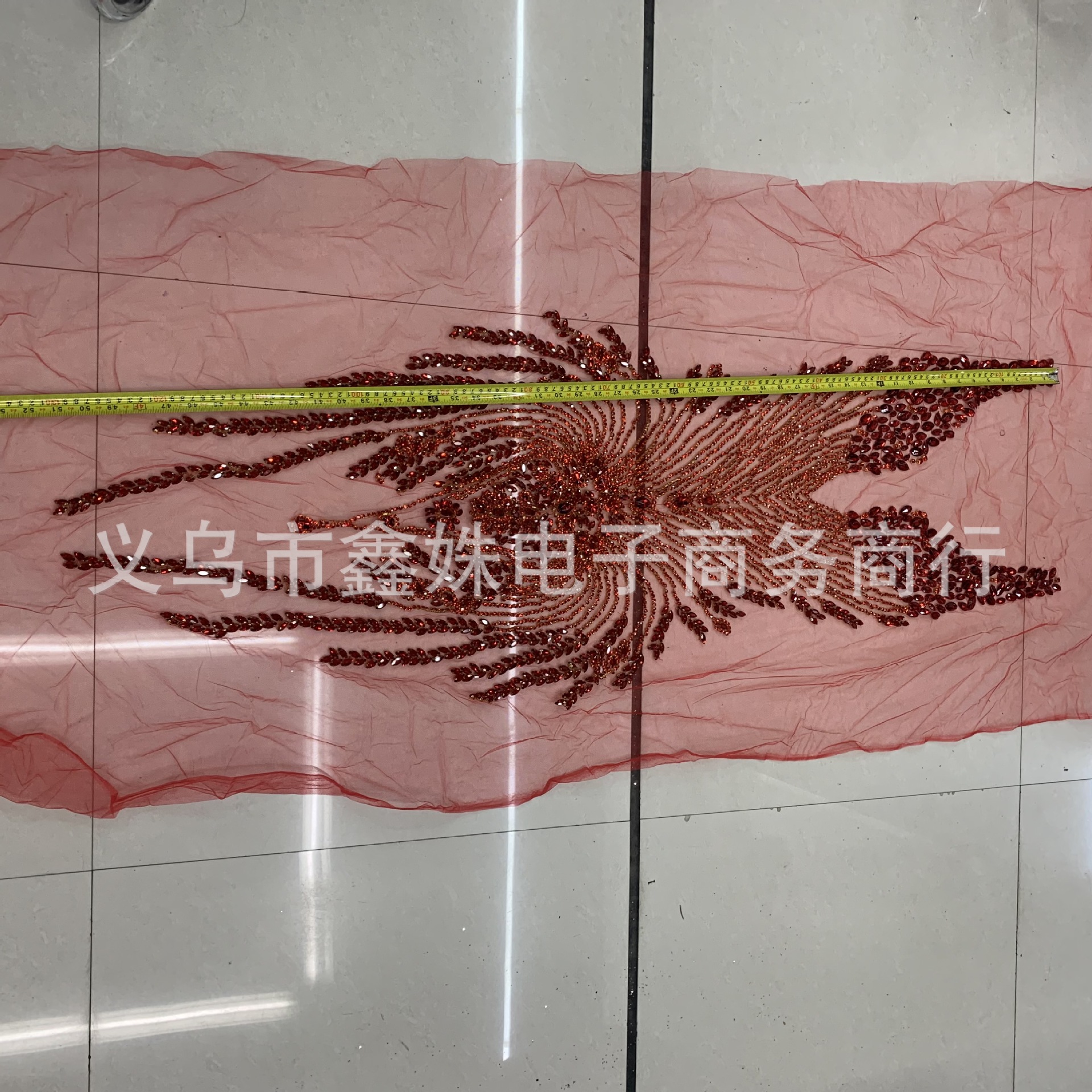 Red large-sized, super-heavy, luxurious large diamond, hand-stitched beads, luxury wedding dress and evening gown, glass rhinestone cut pieces, clothing accessories pic 21