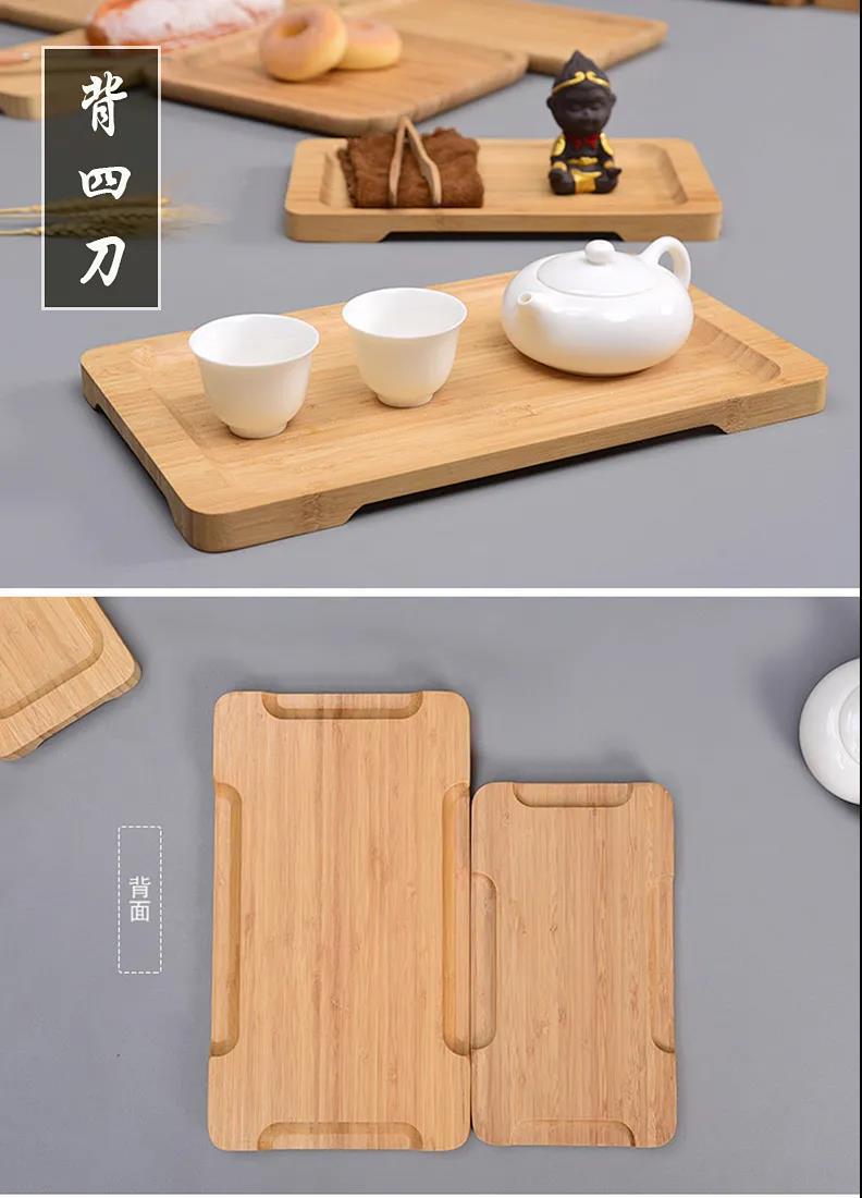 Wholesale bamboo rectangular wooden plates, bread trays, pastry trays, melon seed round plates, snack barbecue plates, tea trays and tea saucers pic 17