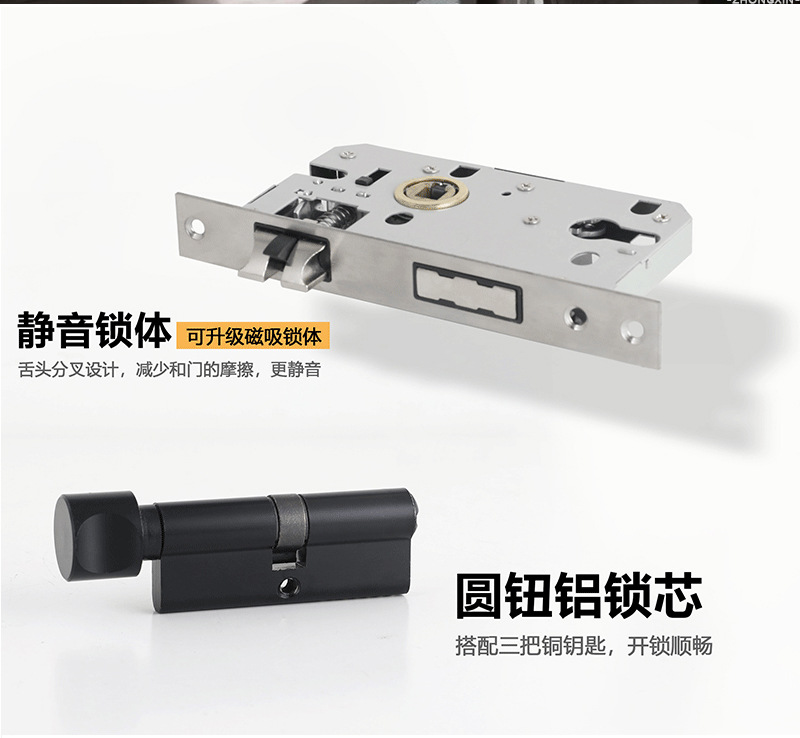 Round golden spherical door lock, black bedroom, American light luxury duck egg-shaped door handle door, Nordic style 58 72 pic 12