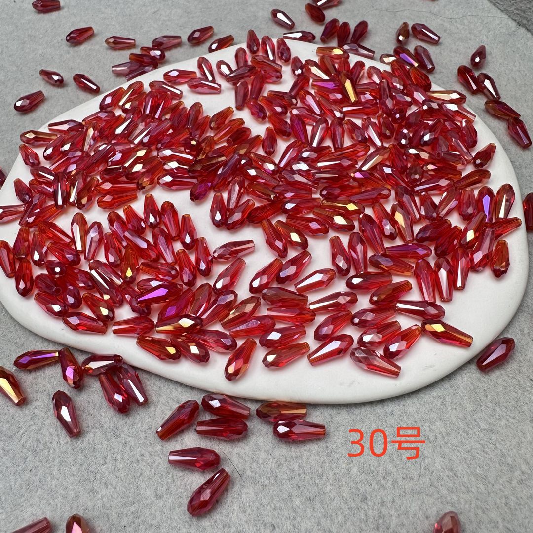 4mm*9mm长水滴人鱼泪晶晶diy水晶饰品配件玻璃珠子长水滴晶晶配件详情22