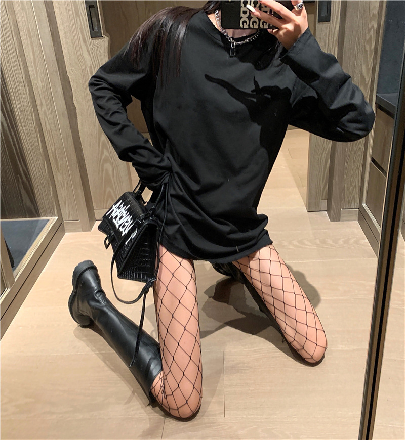 黑丝渔网袜女性感超薄款jk袜 夏季白色ins风防勾丝连裤渔网袜 时尚潮流丝袜新款详情10