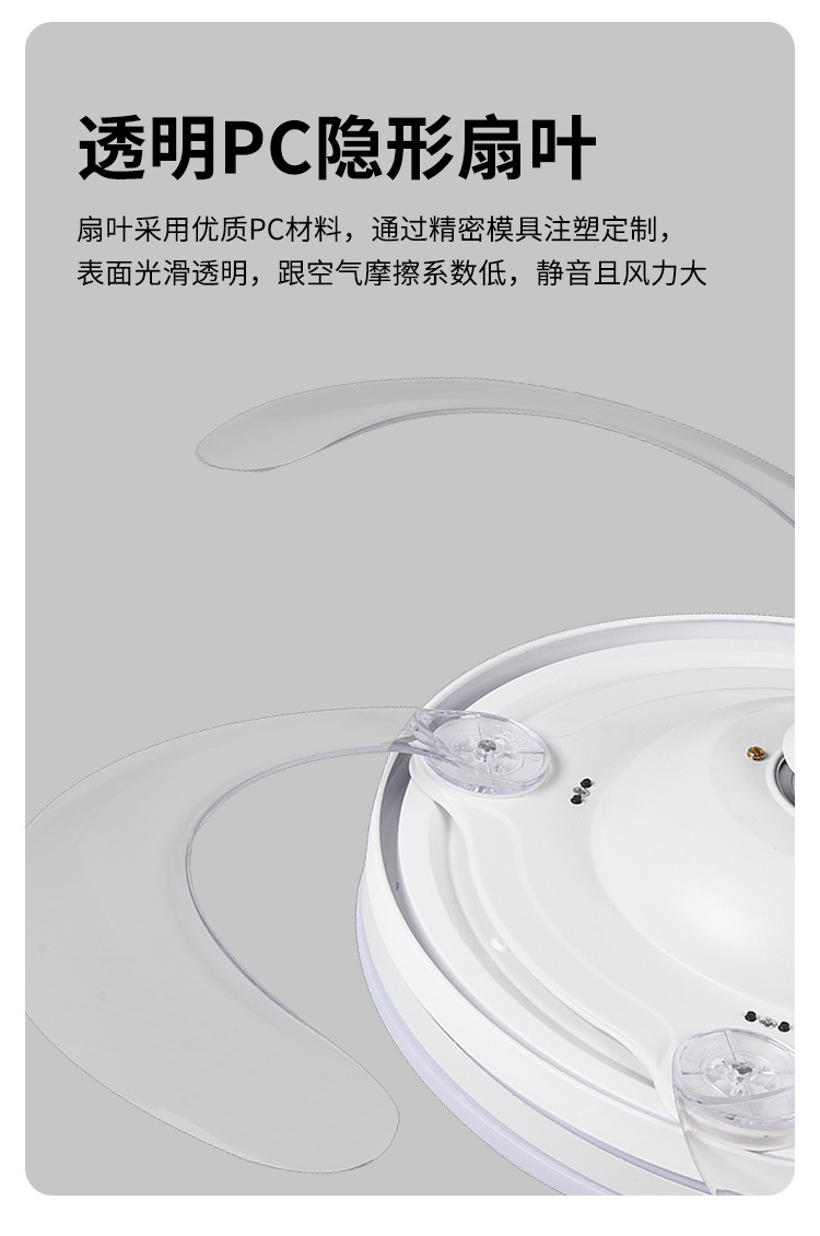 新款隐形风扇灯静音智能吊扇灯全光谱护眼餐厅客厅风扇灯厂家直销详情26