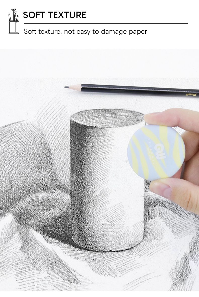 Yalong Cross-border Wholesale New Design round erasers, student TPR material erasers, school supplies, pencil erasers pic 4