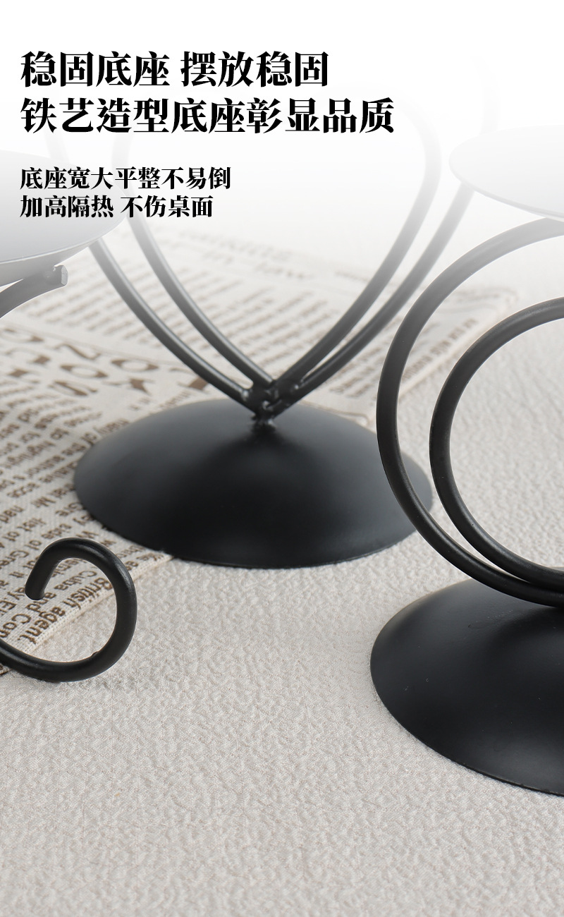 欧美简约铁艺蜡烛台浪漫烛光金属烛台家简易居装饰摆件工艺烛台详情6