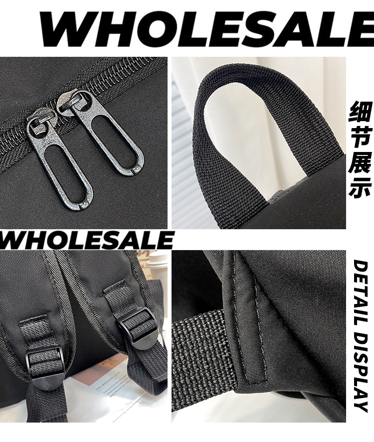 跨境新款双肩包大容量男女学生书包简约休闲短途出差商务电脑包详情7