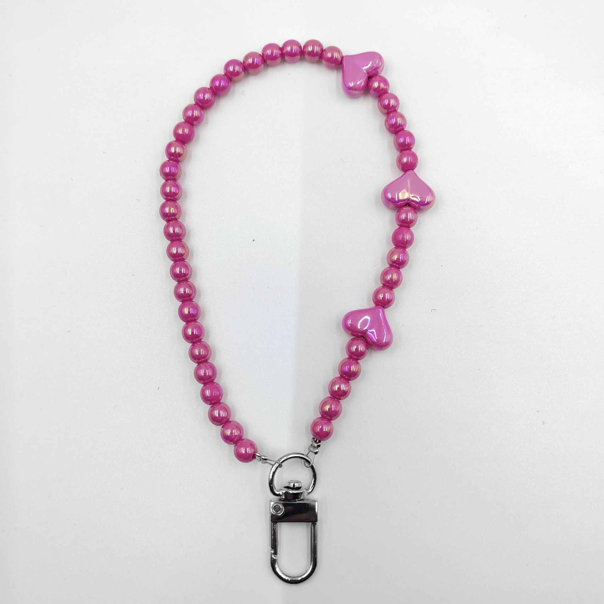 新款热卖款时尚百搭纯手工制作糖果装饰串珠爱心手机链手机壳挂绳详情6