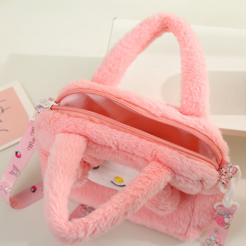 New cute and exquisite plush crossbody bag, cartoon sweet doll handbag, high appearance level plush bag wholesale pic 9