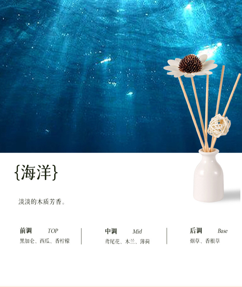 热销薰衣草无火香薰套装可定 藤条陶瓷精油挥发香薰香水厂家批发详情26