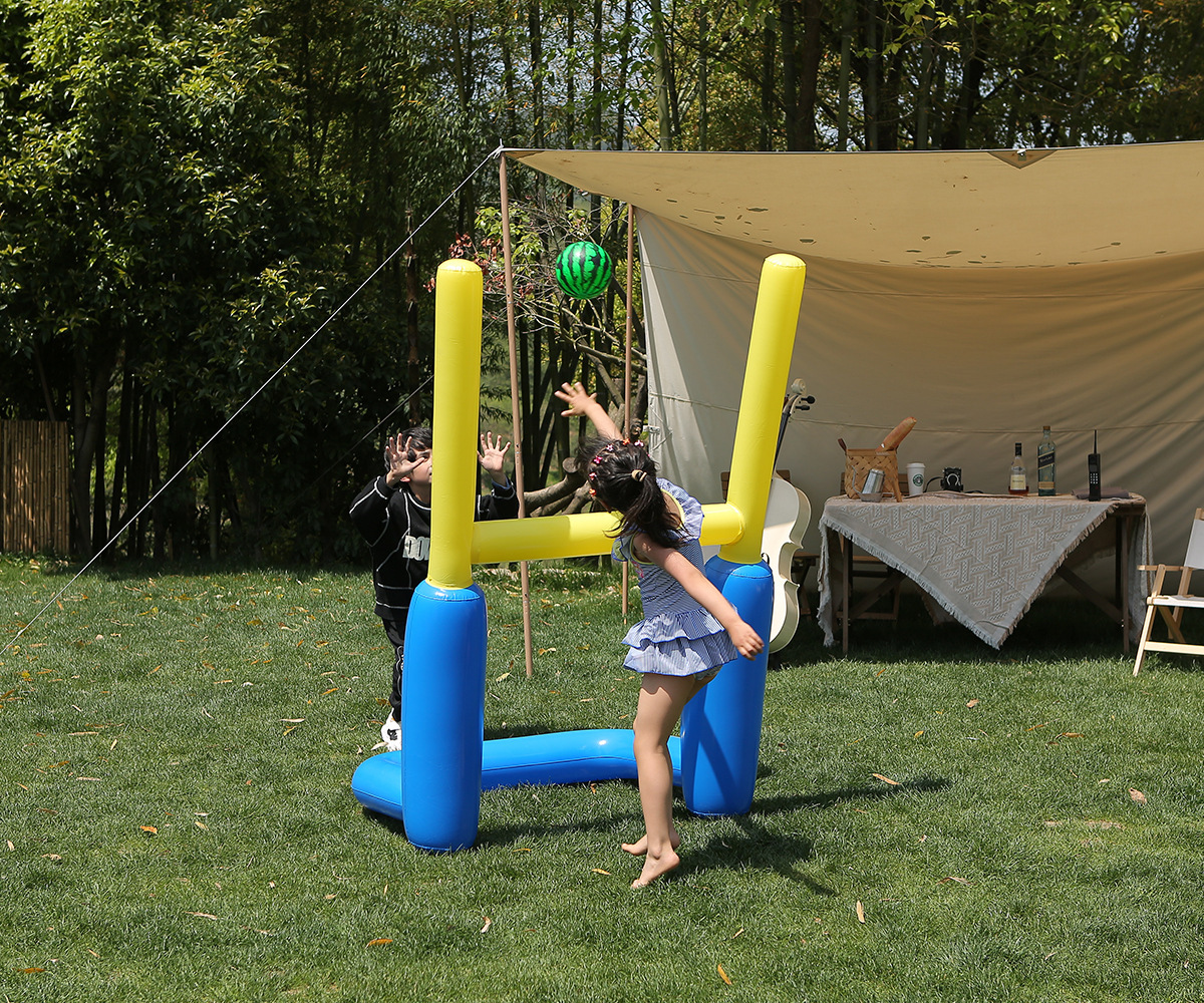 Large inflatable football portal, parent-child interactive game, volleyball door frame, multi-person play, beach ball stand pic 3