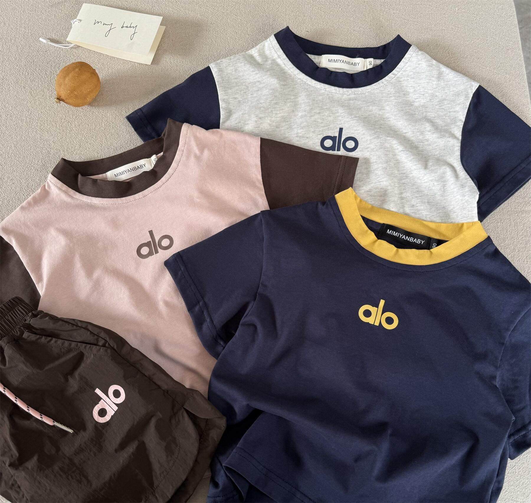 Mom niños shorts set verano 2025 chico color dos piezas bebé manga corta sportswear niña manga corta T pic 5