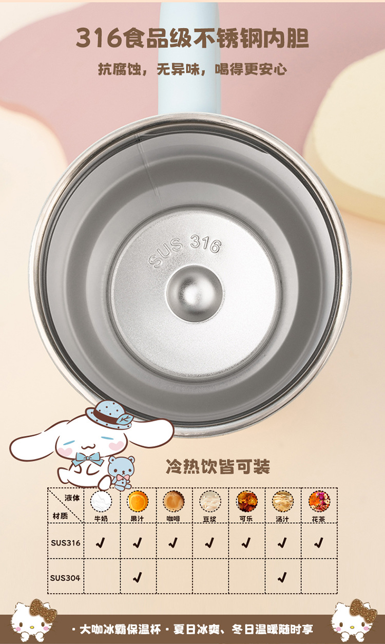 新款卡通凯蒂猫保温杯女生高颜值可爱双饮吸管水杯子便携冰霸杯 pic 3