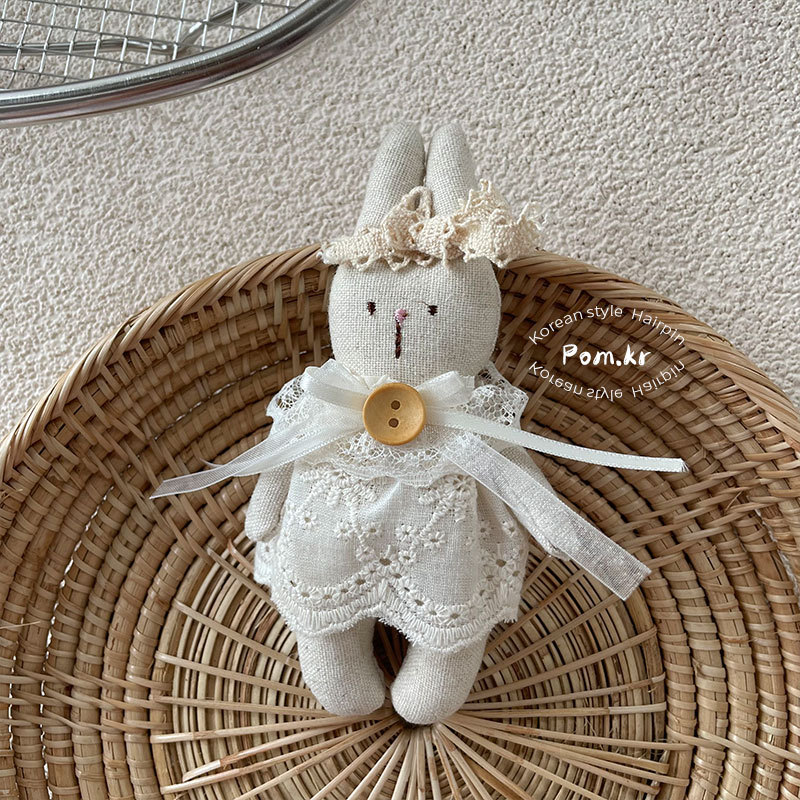 新款韩版森系甜美兔兔娃娃蕾丝碎花裙小公仔中小儿童玩具配饰挂件详情10