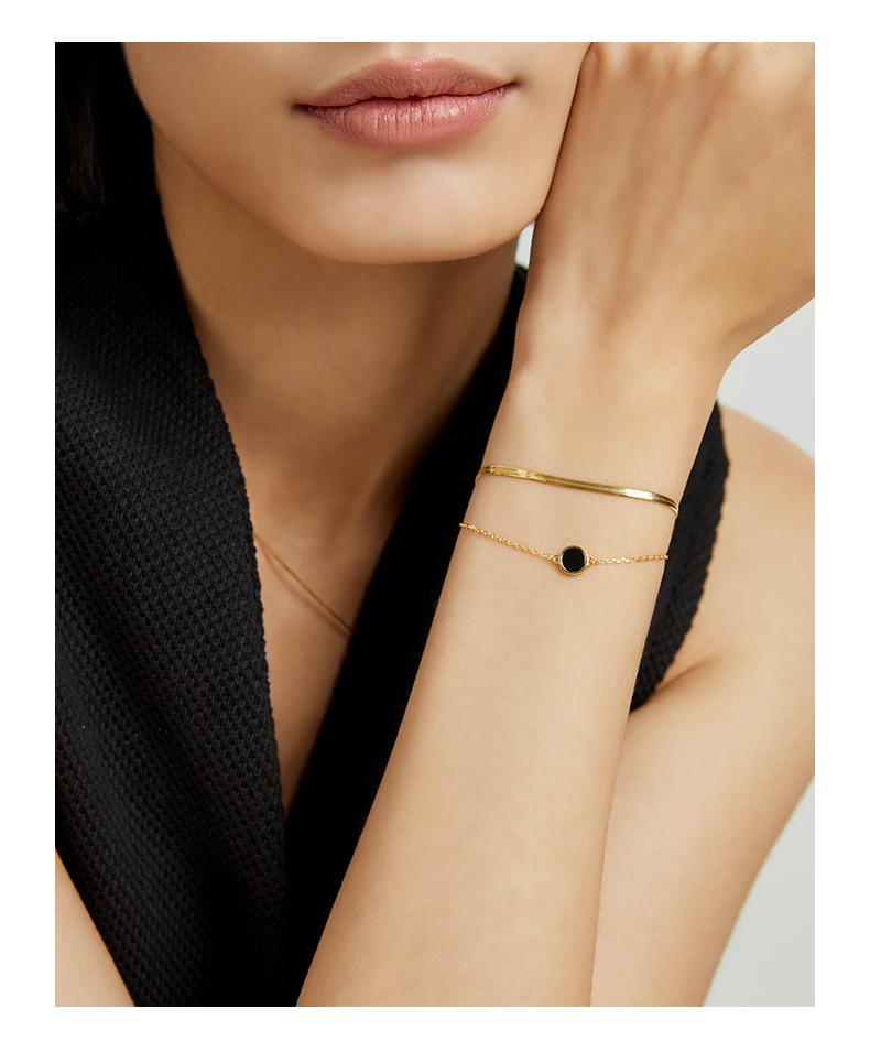 925纯银手链天然玛瑙蛇骨链女小众设计感春夏ins风手饰批发高级感详情8