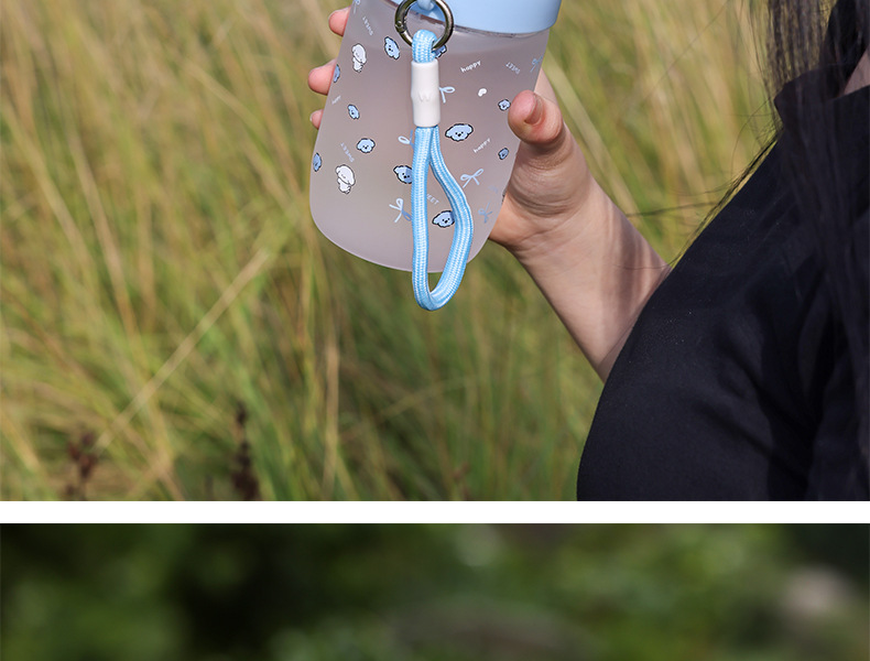 Cute Rabbit Master. Original InS-style glass water cup with heat-resistant cup sleeve and double-drinking straw. Ins-style heat-resistant water cup pic 16