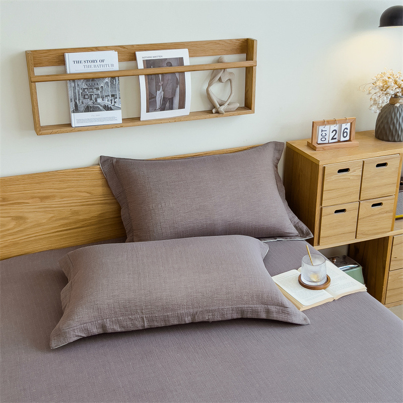 Pure cotton yarn-dyed jacquard double-layer gauze bed cover, single piece of all-cotton gauze mattress protective cover, bedspread, bed cover, single piece of bedding pic 58