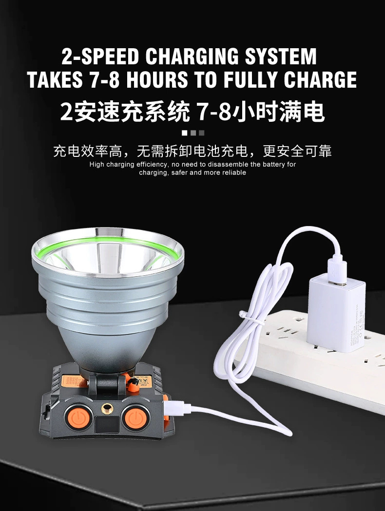 超亮耀火LED头灯 挥手感应全铝头钓鱼灯激光炮强光手电筒工厂批发详情12