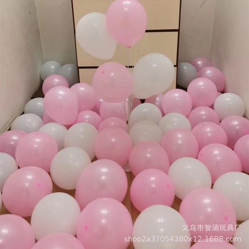 婚庆布置10寸1.5克亚光气球圆形乳胶卡通饰景可印字派对详情3